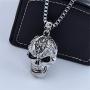 JczR.Y Vintage Skull Pendant Necklace Stainless Steel Gothic Skeleton Necklace for Men Women Punk Jewelry Gift