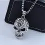 JczR.Y Vintage Skull Pendant Necklace Stainless Steel Gothic Skeleton Necklace for Men Women Punk Jewelry Gift