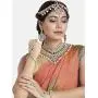 I Jewels Indian Wedding Traditional Gold Plated Kundan Ethnic Bridal Jewelry Set with Earrings, Nose Ring, Mathapatti & Haath Panja for Women