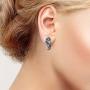 Santuzza Blue Spinel Earrings 925 Sterling Silver Shimmering Stone Cubic Zirconia Glamorous Fashion Jewelry