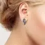 Santuzza Blue Spinel Earrings 925 Sterling Silver Shimmering Stone Cubic Zirconia Glamorous Fashion Jewelry