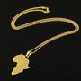 Aiyo Nice Hip Hop Jewelry 75cm Long Chain Platinum 18K Gold Plated African Map Pendant Necklace