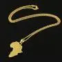 Aiyo Nice Hip Hop Jewelry 75cm Long Chain Platinum 18K Gold Plated African Map Pendant Necklace