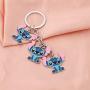 WSNANG Ohana Keychain Ohana Means Family Hibiscus Flower Charm Keychain Hawaiian Ohana Gift Lilo Stitch Jewelry Gift for Family Best Friends