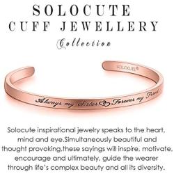 Solocute Bracelets for Women Personalized Inspirational Gifts for Women Girls Mom Motivational Birthday Friendship Personalized Mantra Cuff Bangle Jewelry Come Gift Box