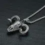 UMtrade Classic Jewelry Mens Stainless Steel Rams Head Sheep Skull Skeleton Pendant Necklace UMtrade Classic Jewelry Mens Stainless Steel Rams Head Sheep Skull Skeleton Pendant Necklace