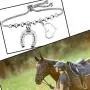 BAUNA Lucky Horseshoe Bracelet Love Heart Pendant Good Luck Horseshoe Charm Adjustable Link Bracelet for Cowboy Cowgirl Horse Lover Gifts Equestrian Riding Gift