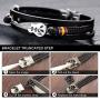 Mishow Mens Womens Leather Bracelet Guitar Handmade Braided Multi-Layer Wrap Bracelet, 8.26 inches