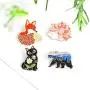 Gillna Cartoon Animal Enamel Pins Set Cute Plant Enamel Lapel Pin Badges for Clothes Bags Funny Hedgehog Fox Bear Cat Badges Brooches Jewelry Accessories