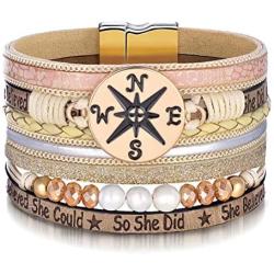 M MOOHAM 2021 Graduation Gifts for Her, Inspirational Graduation Leather Wrap Bracelet with She Believed She Could So She Did, High School College Graduation Gifts for Her Daughter, Friends, Sister