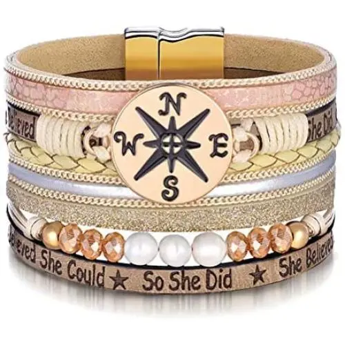 M MOOHAM 2021 Graduation Gifts for Her, Inspirational Graduation Leather Wrap Bracelet with She Believed She Could So She Did, High School College Graduation Gifts for Her Daughter, Friends, Sister M MOOHAM 2021 Graduation Gifts for Her, Inspirational Graduation Leather Wrap Bracelet with She Believed She Could So She Did, High School College Graduation Gifts for Her Daughter, Friends, Sister