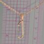 Paialco Jewelry 14K Rose Gold Plating Sterling Silver Initial Alphabet Pendant Necklace 18''