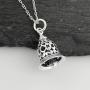 FashionJunkie4Life Sterling Silver 3-D Filigree Bell Charm Pendant Necklace, 18'' Chain