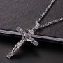 Ineffable Cross Pendant Crucifix Stainless Steel Mens Boys Jewelry Jesus Necklace with Chain