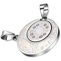 Cupimatch 2PCS Couple Necklace Stainless Steel Numeral Compass Sun& Moon Matching Pendant with Chain (Necklaces)