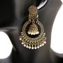 DOUVEI 4 Pairs/set Oxidized Bollywood Round Bell Tassel Jhumki Jhumka Earrings for Women Vintage Bells Tassel Dangle Ethnic Traditional Indian Egypt Gypsy Drop Earrings