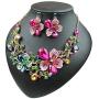 Yuhuan Women Costume jewelry Crystal Statement Necklace and Earrings Sets Chunky Jewelry Set