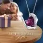 CDE Love Heart Pendant Necklaces for Women Silver Tone Rose Gold Tone Crystals Birthstone Valentines Day Jewelry Gifts for Women Party/Anniversary Day/Birthday