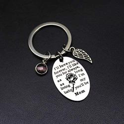 Daughter Son Gifts Keychain from Mom Dad- Birthday Christmas Day Present to Teen Girls- I Will Love You Forever -Family Pendant Charm Mothers Day Wedding for Mama Gifts Graduation