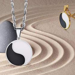 PROSTEEL Stainless Steel Yin and Yang Necklaces for Men Women Teens,Taoism Symbol,Balance Necklace, Couples Necklaces, Best Friend Necklaces for 2