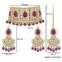 Aheli Faux Pearl Choker Necklace with Earrings Indian Traditional Bollywood Jewelry Set for Women Girls