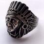 PikaLF Indian Chief Ring for Men, Native American Indian Head Rings, Spirit of The Warrior Ring, Indian Headdress Ring, Tribal Amulet Ring, Punk Style Indian Skull Jewelry Gift for Men Boys