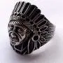 PikaLF Indian Chief Ring for Men, Native American Indian Head Rings, Spirit of The Warrior Ring, Indian Headdress Ring, Tribal Amulet Ring, Punk Style Indian Skull Jewelry Gift for Men Boys