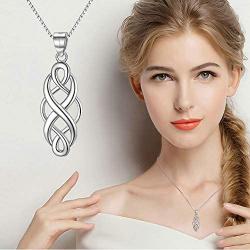 NUOMI Celtic Knot Pendant Necklace 925 Sterling Silver Cute Infinity Chain Necklaces for Women