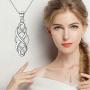 NUOMI Celtic Knot Pendant Necklace 925 Sterling Silver Cute Infinity Chain Necklaces for Women