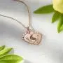 MyNameNecklace Engraved Baby Feet Pendant Necklace Swarovski Crystals Personalized Names Birthstone for Mom