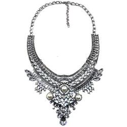 Lovage Vintage Anti Silver Tone Long Boho Statement Necklace Bohemian Indian Jewelry for Women