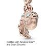 Pandora Jewelry Acorn and Leaf Dangle Cubic Zirconia Charm in Pandora Rose