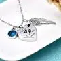 misyou Charms Urn Necklace for Ashes Dog Paw Prints Heart Necklace Stainless Steel Birthstone Keepsake Memorial Pet Cremation Jewelry misyou Charms Urn Necklace for Ashes Dog Paw Prints Heart Necklace Stainless Steel Birthstone Keepsake Memorial Pet Cremation Jewelry