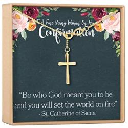 Confirmation Gift Necklace: Holy Confirmation for Girls, Christian Faith, Infinity Cross (gold-plated-brass, NA)