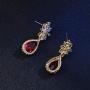 Womens Cubic Zirconia Bridal Earrings - Elegant Sterling Silver CZ Wedding Party Prom Earrings for Bride Bridesmaids Crystal Rhinestone Floral Cluster Chandelier Dangle Drop Earrings for Women Girls