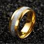 Couple Ring Bridal Set His and Hers Women 10k Yellow Gold Filled Square CZ Men Stainless Steel Band Wedding Ring Band Set
