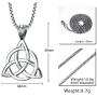 MPRAINBOW 316L Stainless Steel Irish Celtic Knot Trinity Necklace for Men Boy,Triquetra Trinity Triangle Pendant Necklace,Good Luck Vintage Irish Trinity Jewelry,24'' Box Chain