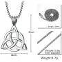 MPRAINBOW 316L Stainless Steel Irish Celtic Knot Trinity Necklace for Men Boy,Triquetra Trinity Triangle Pendant Necklace,Good Luck Vintage Irish Trinity Jewelry,24'' Box Chain