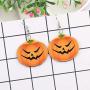 TULIP LY Silver Plated Cute Halloween Orange Pumpkin Drop Earrings Emoji Smiling Face Charm Dangle Earring Autumn Thanksgiving Jewelry