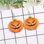 TULIP LY Silver Plated Cute Halloween Orange Pumpkin Drop Earrings Emoji Smiling Face Charm Dangle Earring Autumn Thanksgiving Jewelry