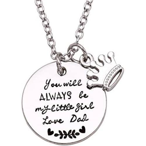 Melix Home Gift for Daughter Necklace from Mom Dad, Youll Always Be My Little Girl Necklace