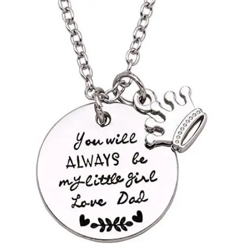 Melix Home Gift for Daughter Necklace from Mom Dad, Youll Always Be My Little Girl Necklace