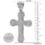 Dazzlingrock Collection White Crystal Hip Hip Iced Micro Pave Mens Religious Cross Pendant (3.5 Inch X 2 Inch)