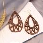 BAOKELAN Gifts for Women Girls Personalized Geometric Pendant Wooden Earrings Jewelry Set