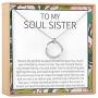 Soul Sisters Necklace - Best Friend Gift Jewelry, Long Distance, Friends Forever, Present Heartfelt Card & Jewelry Gift ideas for Birthday, Holidays & More