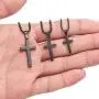 M MOOHAM Cross Necklace for Men - Stainless Steel Silver Gold Black Plain Cross Pendant Necklace Simple Jewelry Gifts, 16-24 Inches Chain