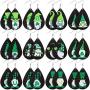 12 Pairs St Patricks Day Faux Leather Earrings Gnome Shamrock Earrings Lightweight Clover Drop Teardrop Earrings Set for Women Girls Saint Pattys Day