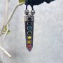 Mia Jewel Shop Rainbow Chakra Beaded Hexagonal Healing Gemstone Crystal Point Pendant Adjustable Necklace