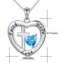 925 Sterling Silver God in My Heart Faith Hope Love Cross Pendant Necklace for Women Girlfriend Daughter Mother