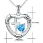 925 Sterling Silver God in My Heart Faith Hope Love Cross Pendant Necklace for Women Girlfriend Daughter Mother